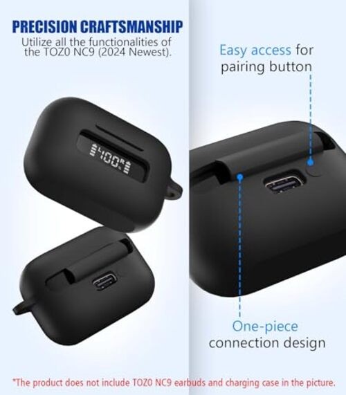 for TOZ0 NC9(2024) Case Cover, Silicone Protective Battery Display Black