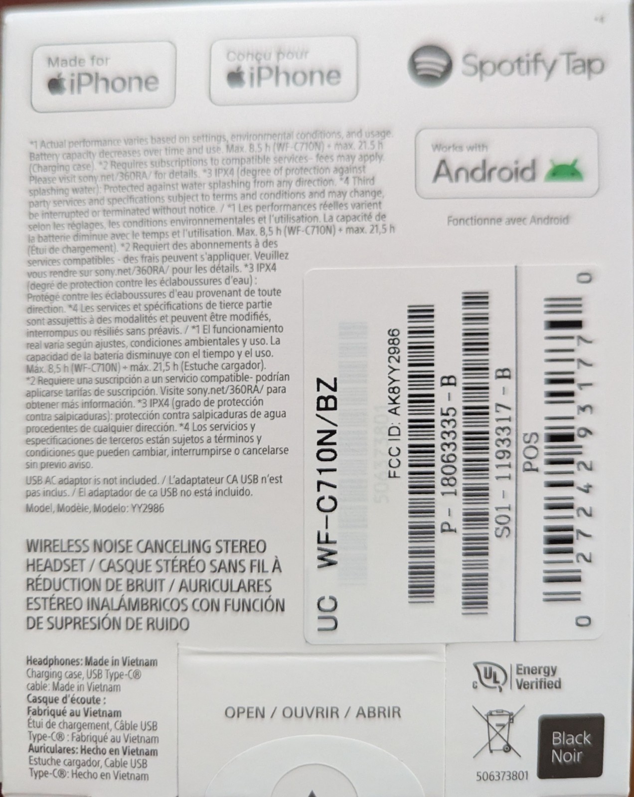 NEW Sony WF-C710N/B True Wireless Noise Canceling in-Ear Earbuds Bluetooth
