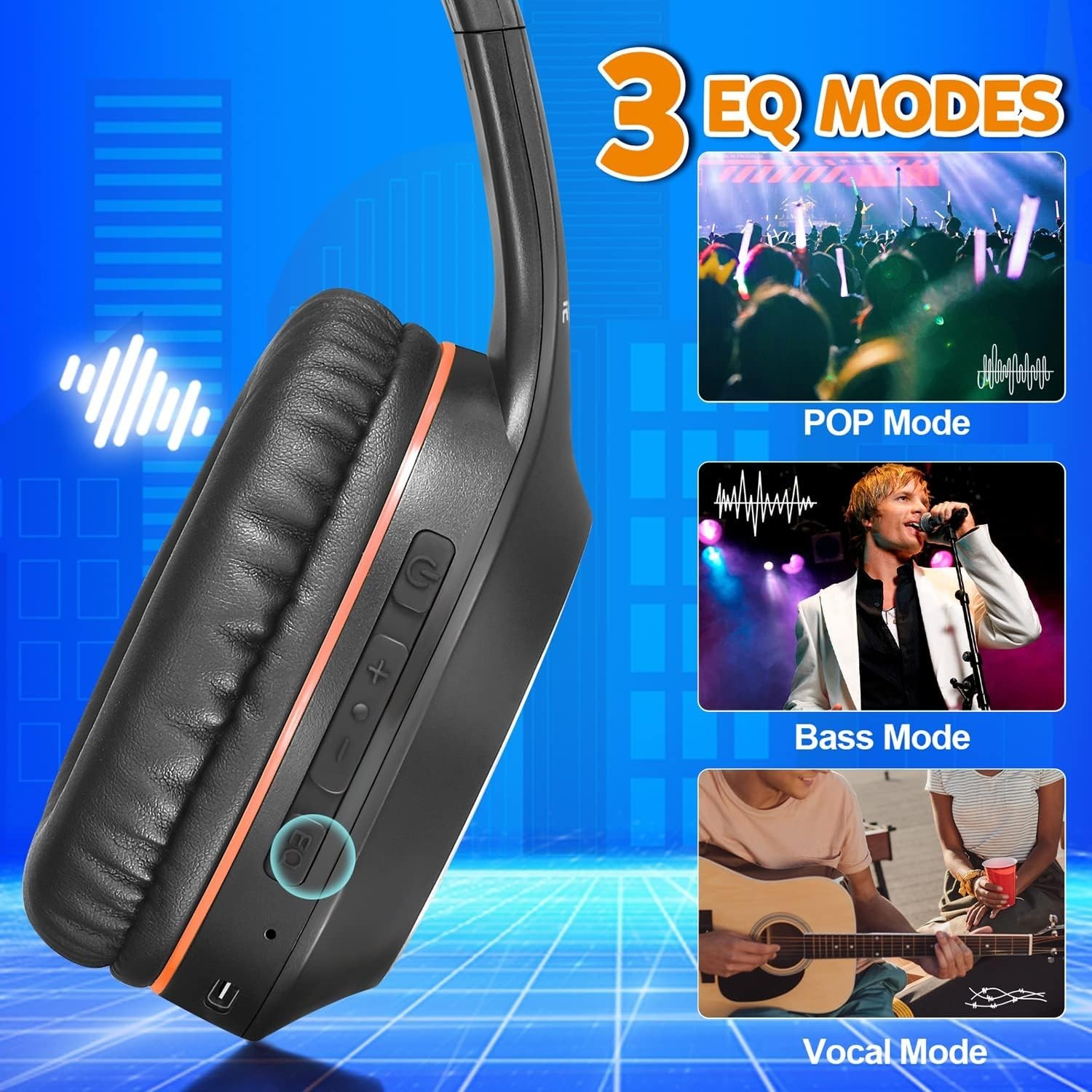 Over Ear Bluetooth Headphones with 68 Hours Playtime and Sound Isolation