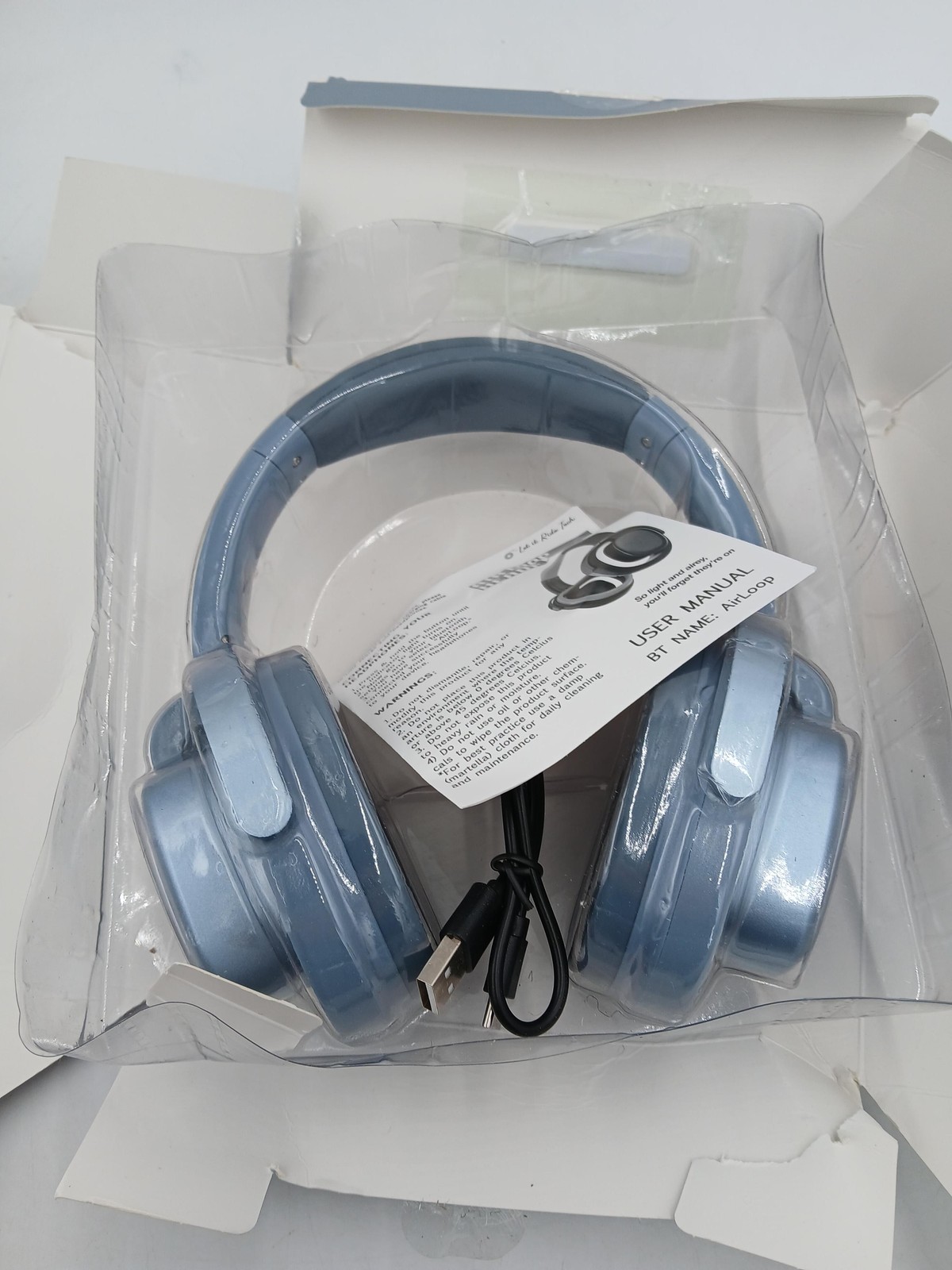 Let It Ride Tech Air Loop Headphones Blue Wireless Bluetooth Open Ear Stereo