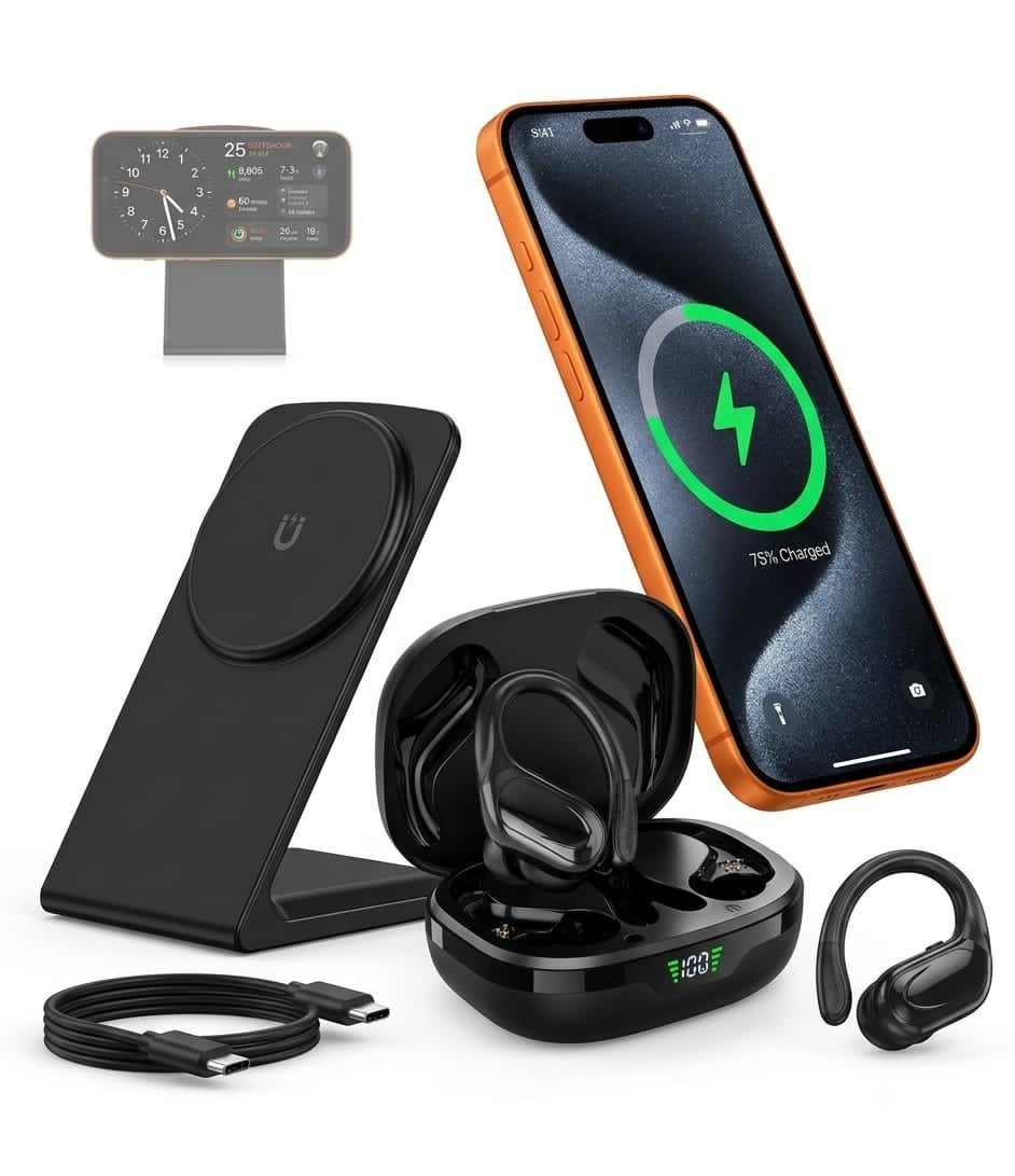 ​BX17 Bluetooth Earbuds IPX7 + Wireless Charger Stand Combo