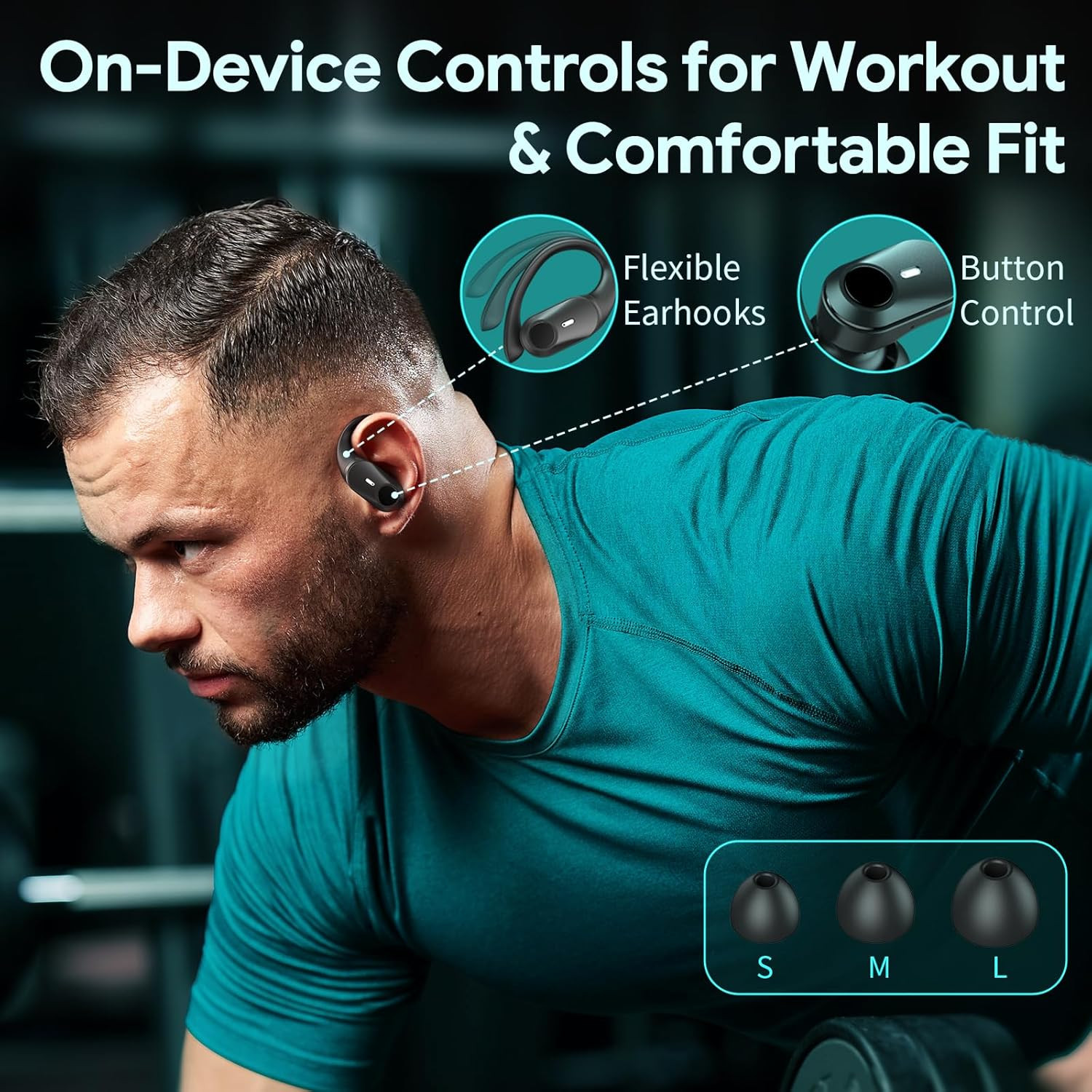 Active Noise Cancelling Ear Buds Wireless Earbuds 80H Playtime Bluetooth Headpho