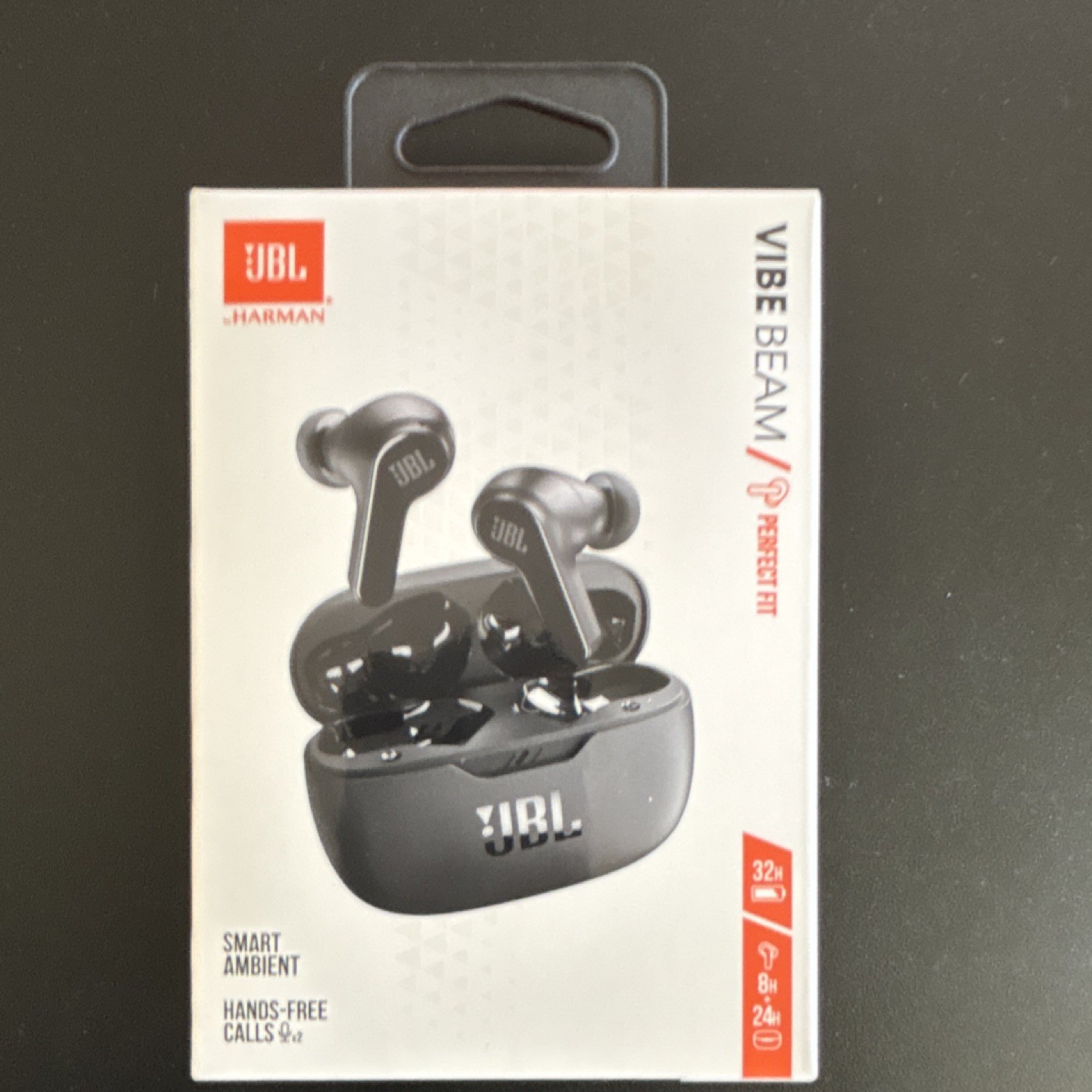JBL Vibe Beam True Wireless Bluetooth In-Ear Earbuds Mic Touch, Black Case