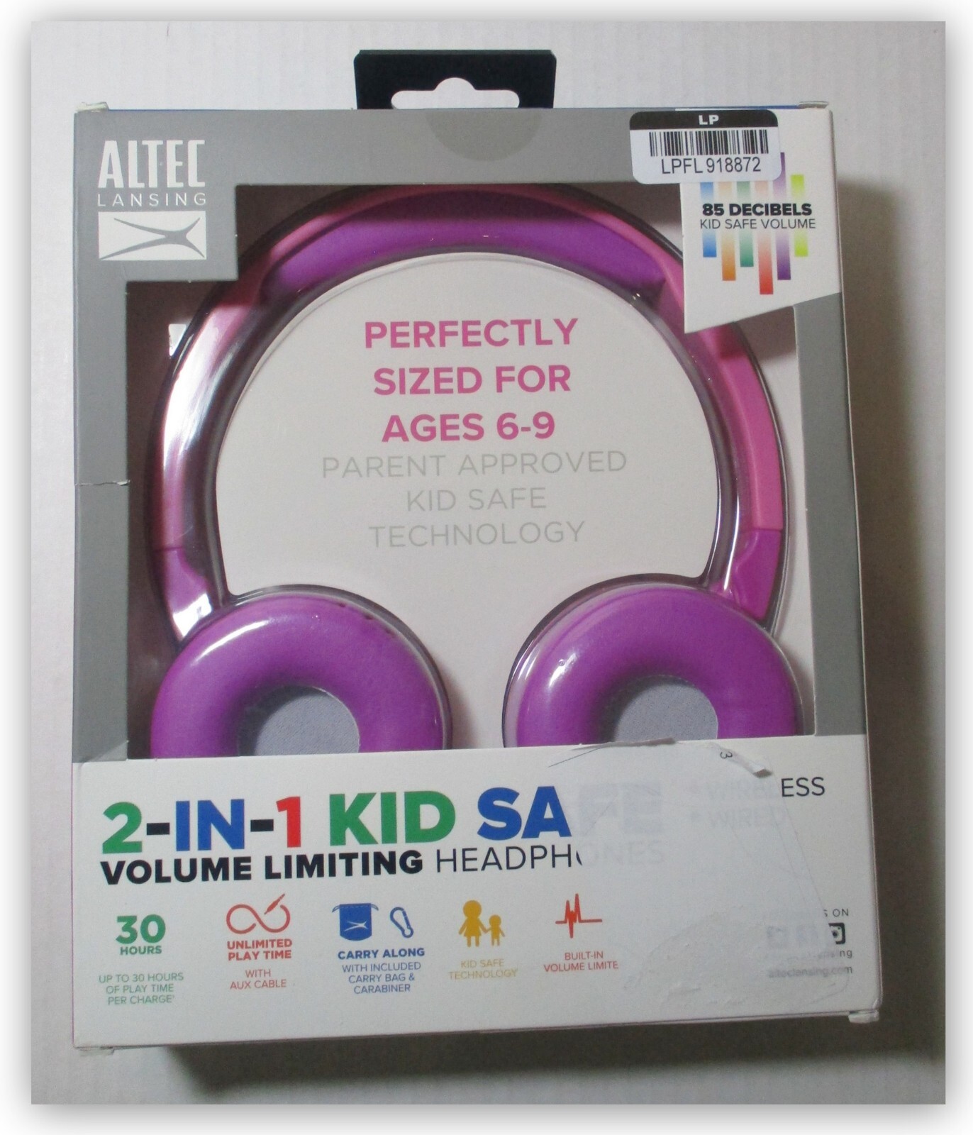 Altec Lansing KID SAFE 2-in-1 Headphones on-ear Bluetooth or Wired 3.5 Mm Jack