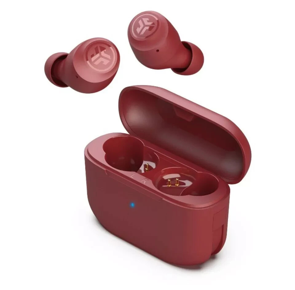 JLab Go Air Pop True Wireless Bluetooth Earbuds Touch Sensors Dual Connect – Red