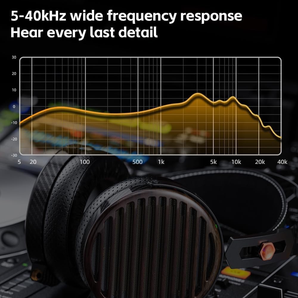 FiiO FT7 Open-Back 106mm Planar Magnetic Earphone Gold Diaphragm (Black)