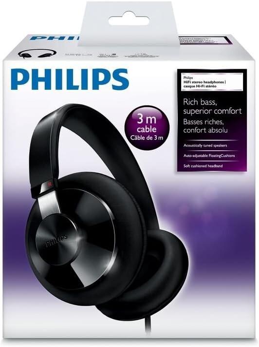 Philips SHP6000 Stereo Over The Ear Noise Cancelling Headphones – Black