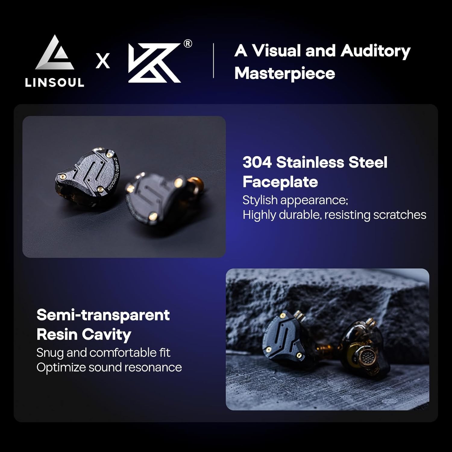 Linsoul KZ ZS10 Pro, 4BA+1DD 5 Driver in Ear Monitor,HiFi Wired Earbuds No Mic