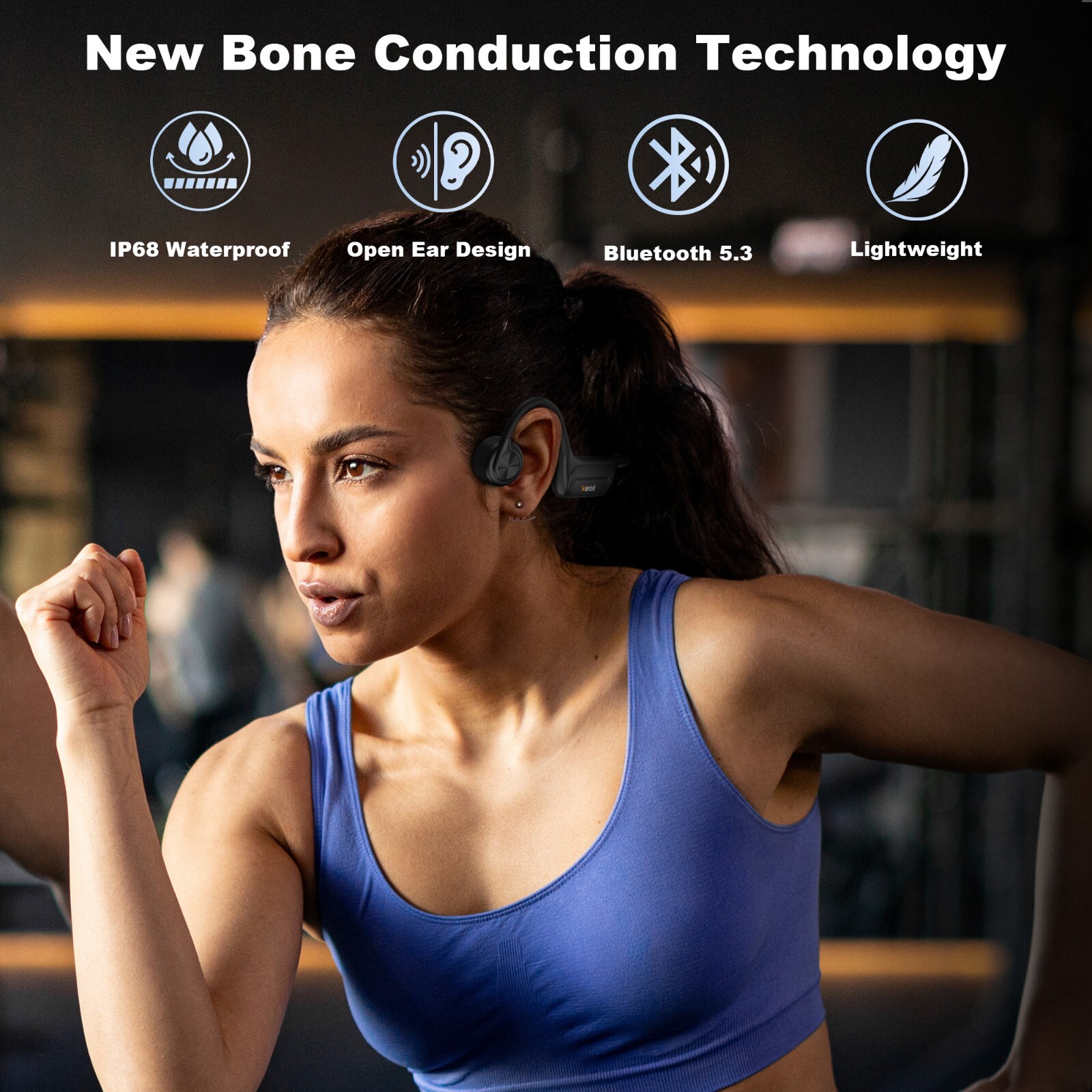 Bluetooth Bone Conduction Earphones IPX8 Swimming Waterproof 32GB MP3 Headphones