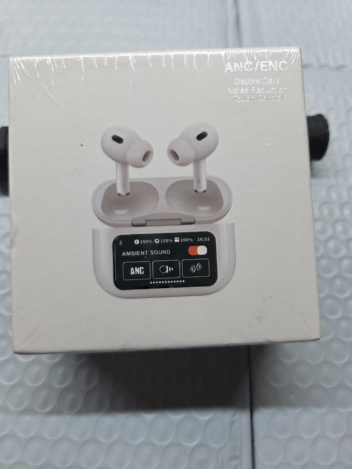 ANC/ENC Double Dark Noise Reduction Wireless Earbuds, Pro Touch Screen White-NEW