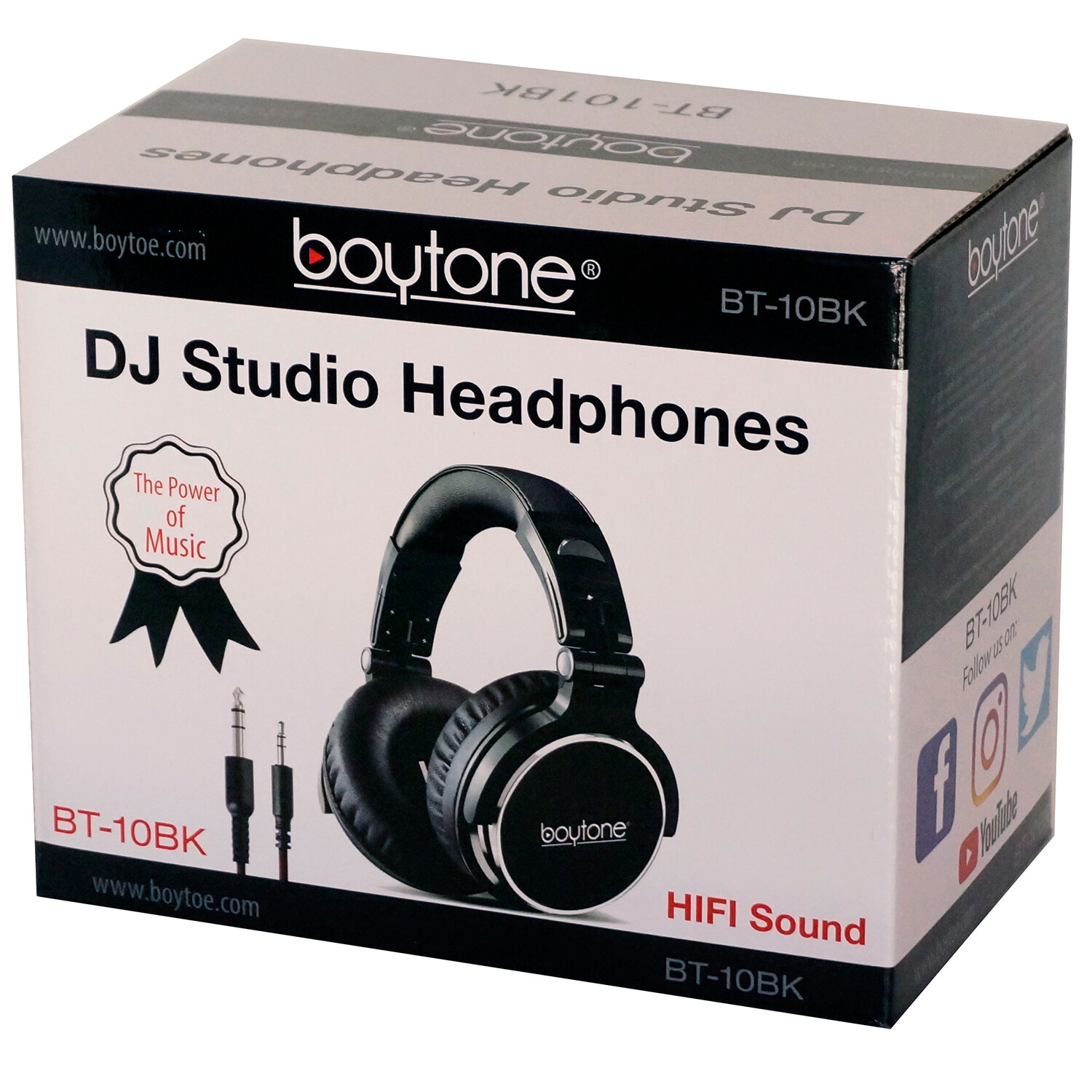 Boytone BT-10BK Wired Over Ear DJ Headphones, Studio Monitor , Stereo headphone
