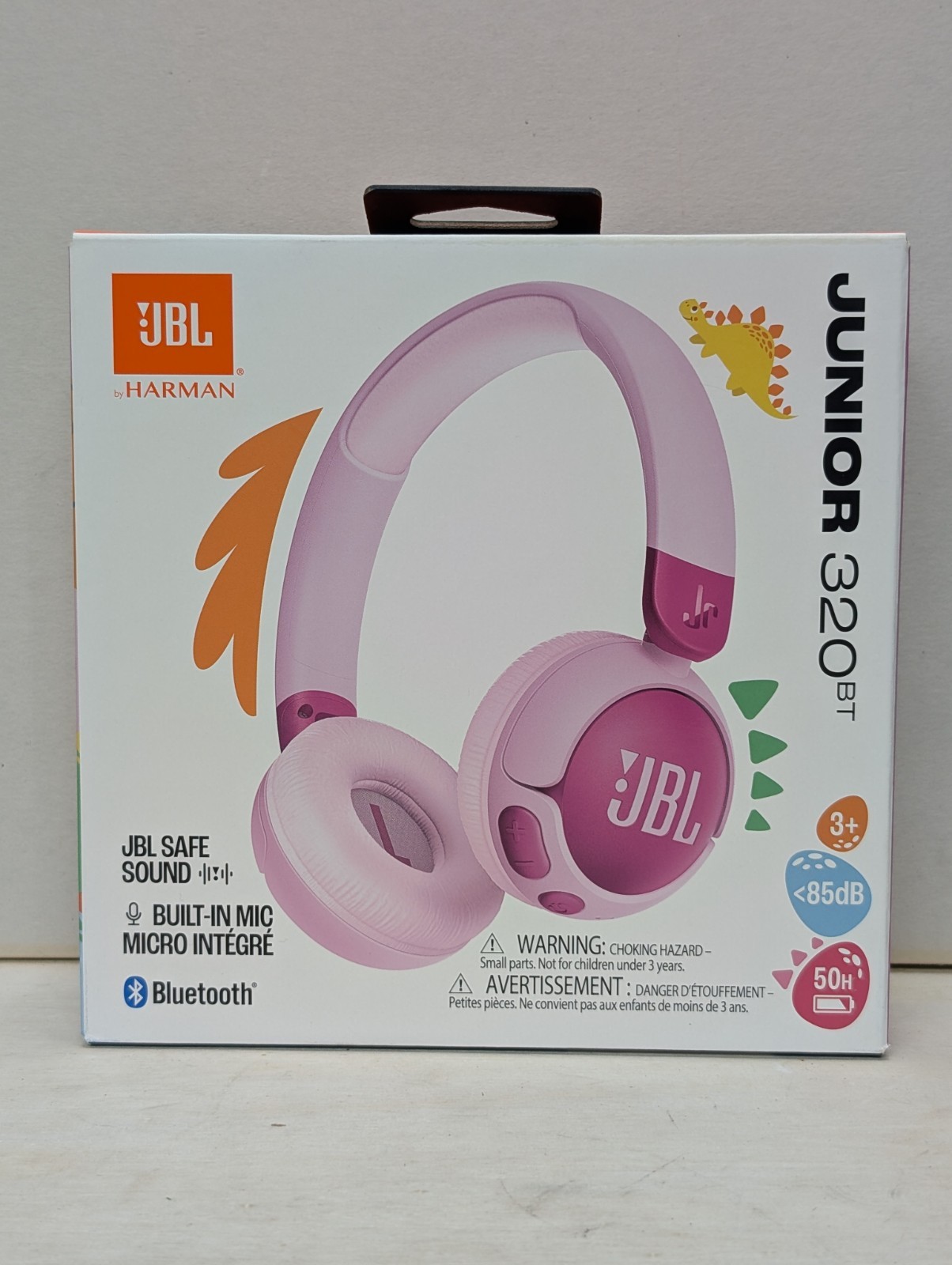 JBL Junior 320BT Kids Wireless Bluetooth On-Ear Headphones for Kids (Purple)