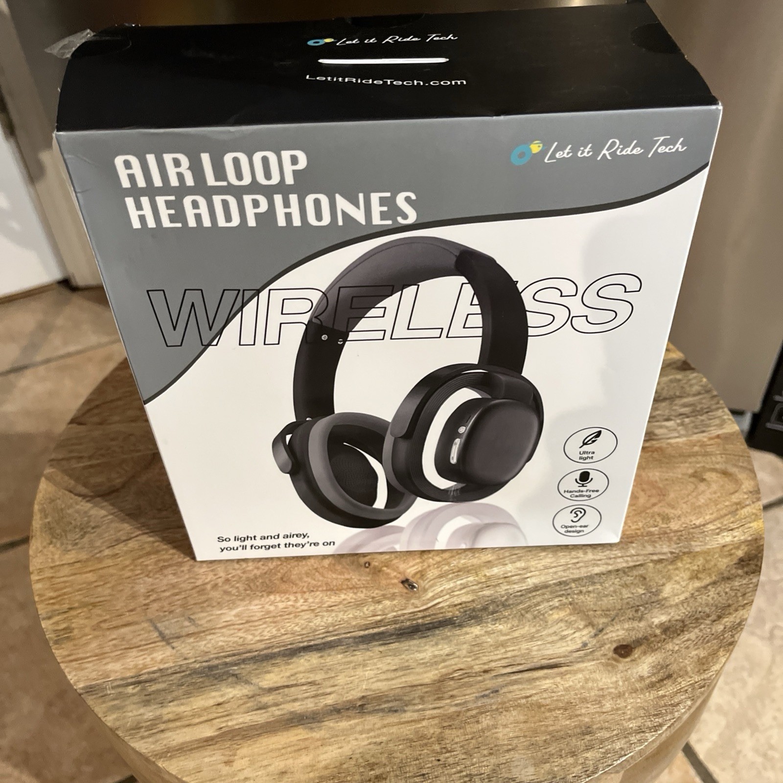 Let It Ride Tech Airloop Bluetooth Wireless Open-Ear Headphones Black/Silver