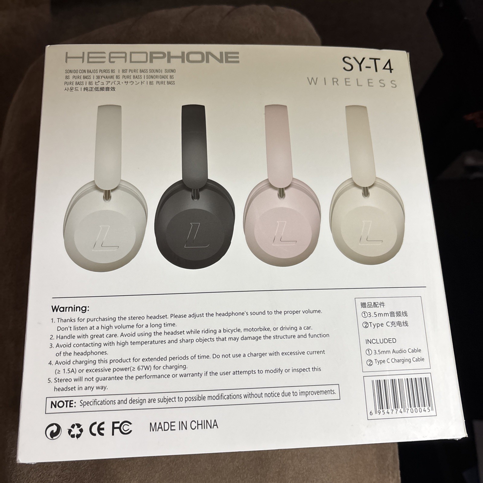 SY-T4 Wireless Bluetooth Over-Ear Headphones Adjustable Headband