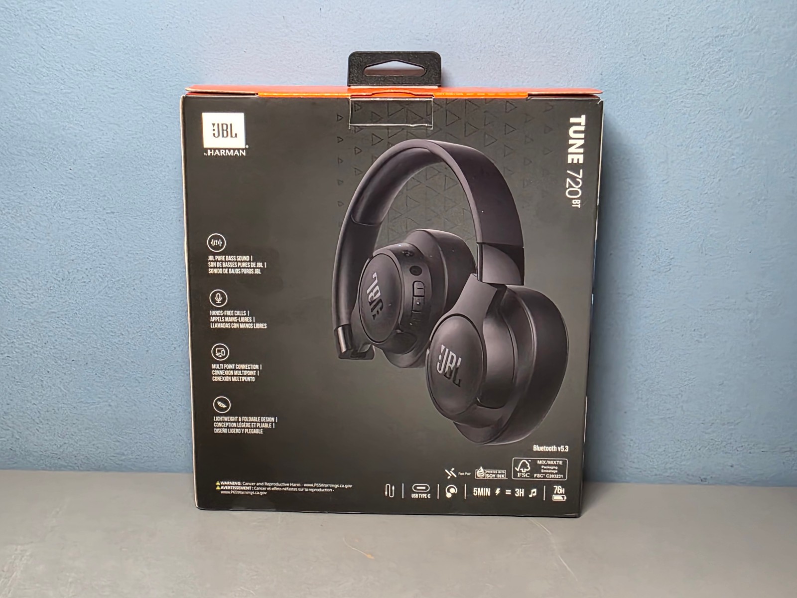 JBL Tune 720BT Wireless Bluetooth Headphones -Pure Bass Sound & Hands-Free Calls