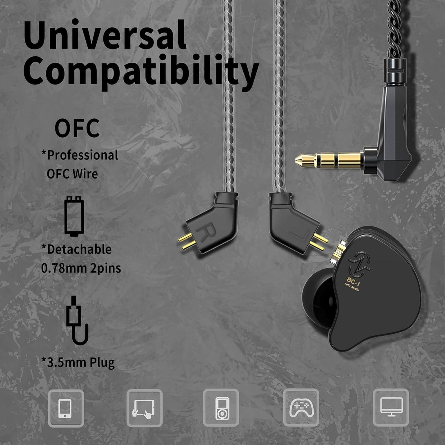 NICEHCK DB2 IEM Earphones Without Microphone: Resin 1BA 1DD Hybrid in Ear Mon
