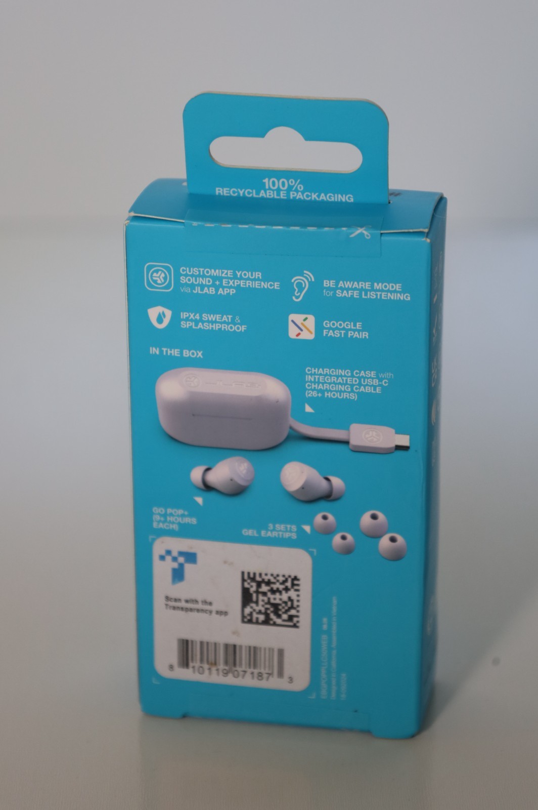 JLab Go Air Pop+ True Wireless Bluetooth Earbuds& Charging Case Sweat Resistance