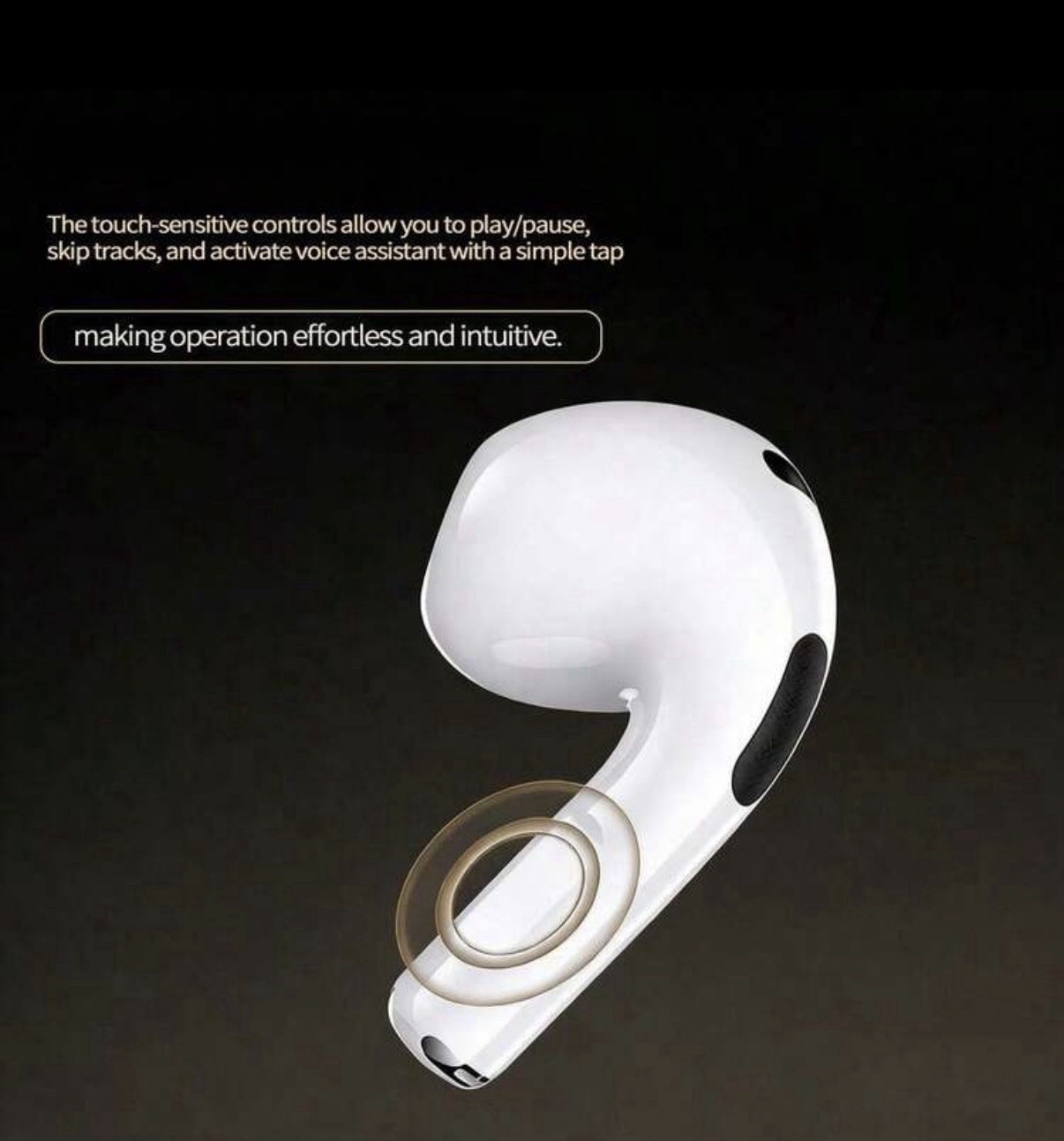 A7 Wireless Bluetooth Earbuds, White, 13mm Driver, Touch Controls, Charging Case