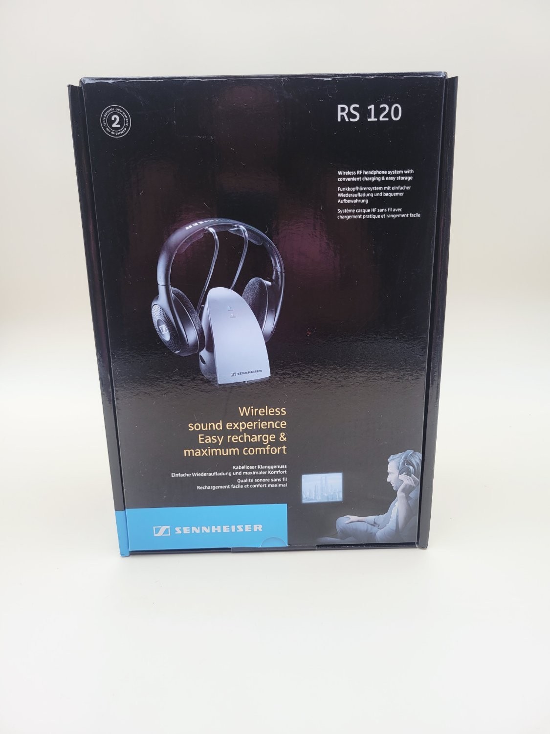 Sennheiser RS 120 Ear-Pad (On the Ear) Charging Cradle Transmitter Black