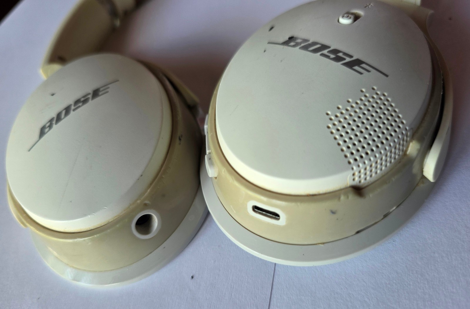 White Bose Soundlink Around Ear II Wireless Headphones wt WEAR & MISSING EARPADS