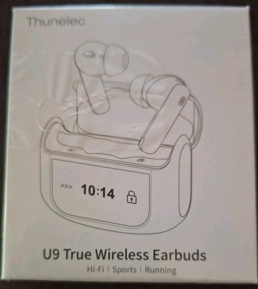 Thunelec U9 True Wireless Earbuds Bluetooth 5.4 ANC Touch Screen Black BNIB