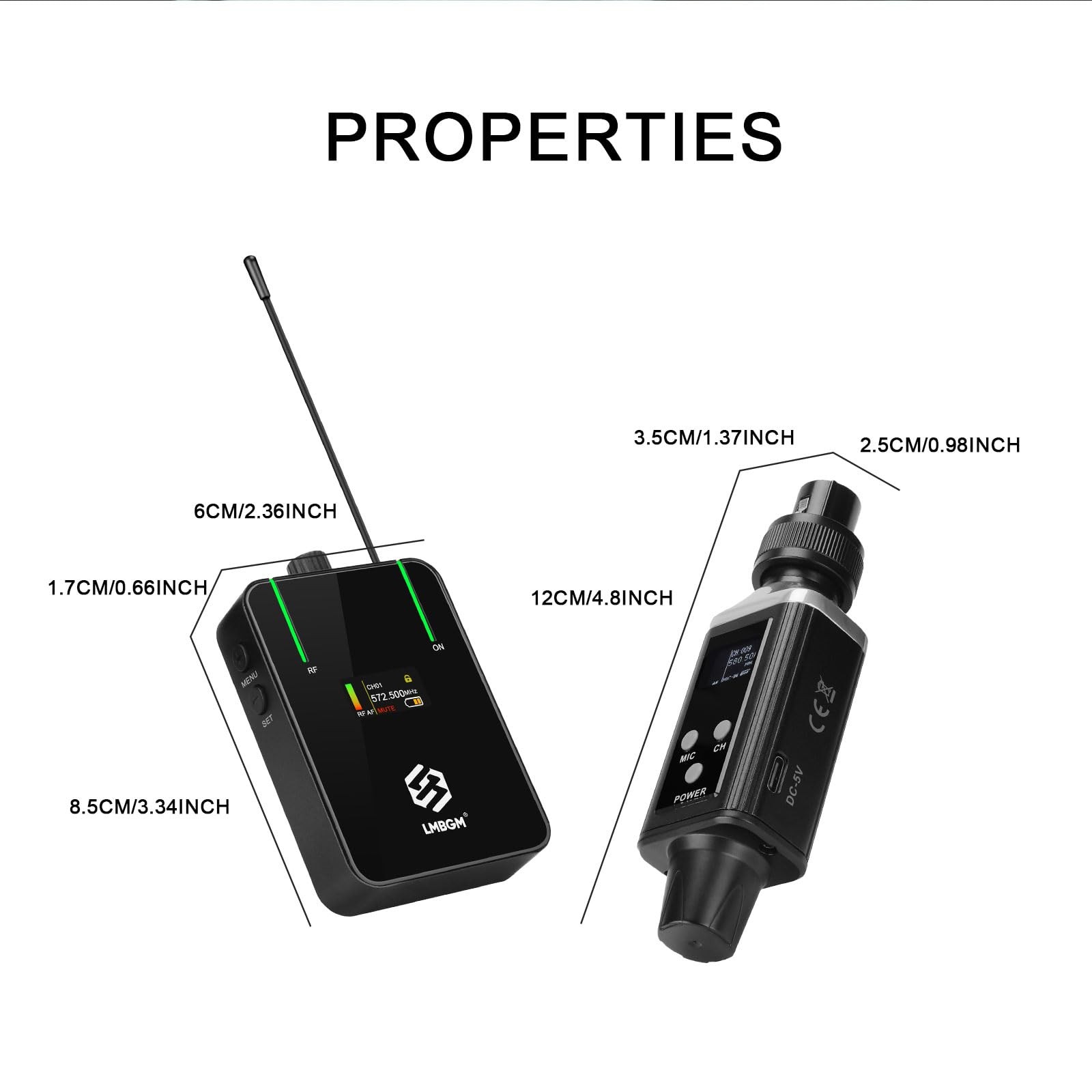 AR9 UHF Mono Wireless in-Ear Monitor Pro System Transmitter and Beltpack Receive