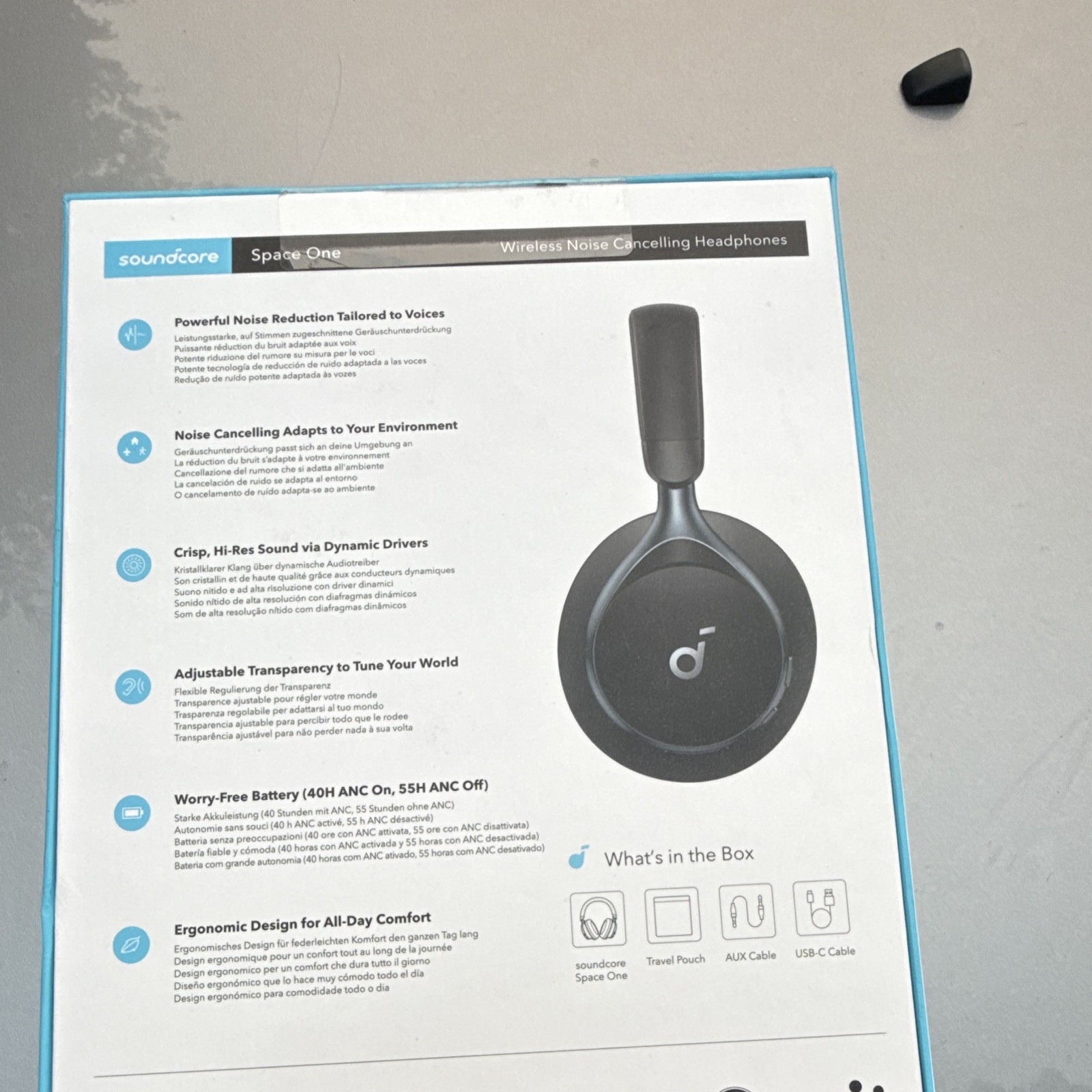 soundcore Space One Over-Ear Wireless Bluetooth ANC Headphones Black