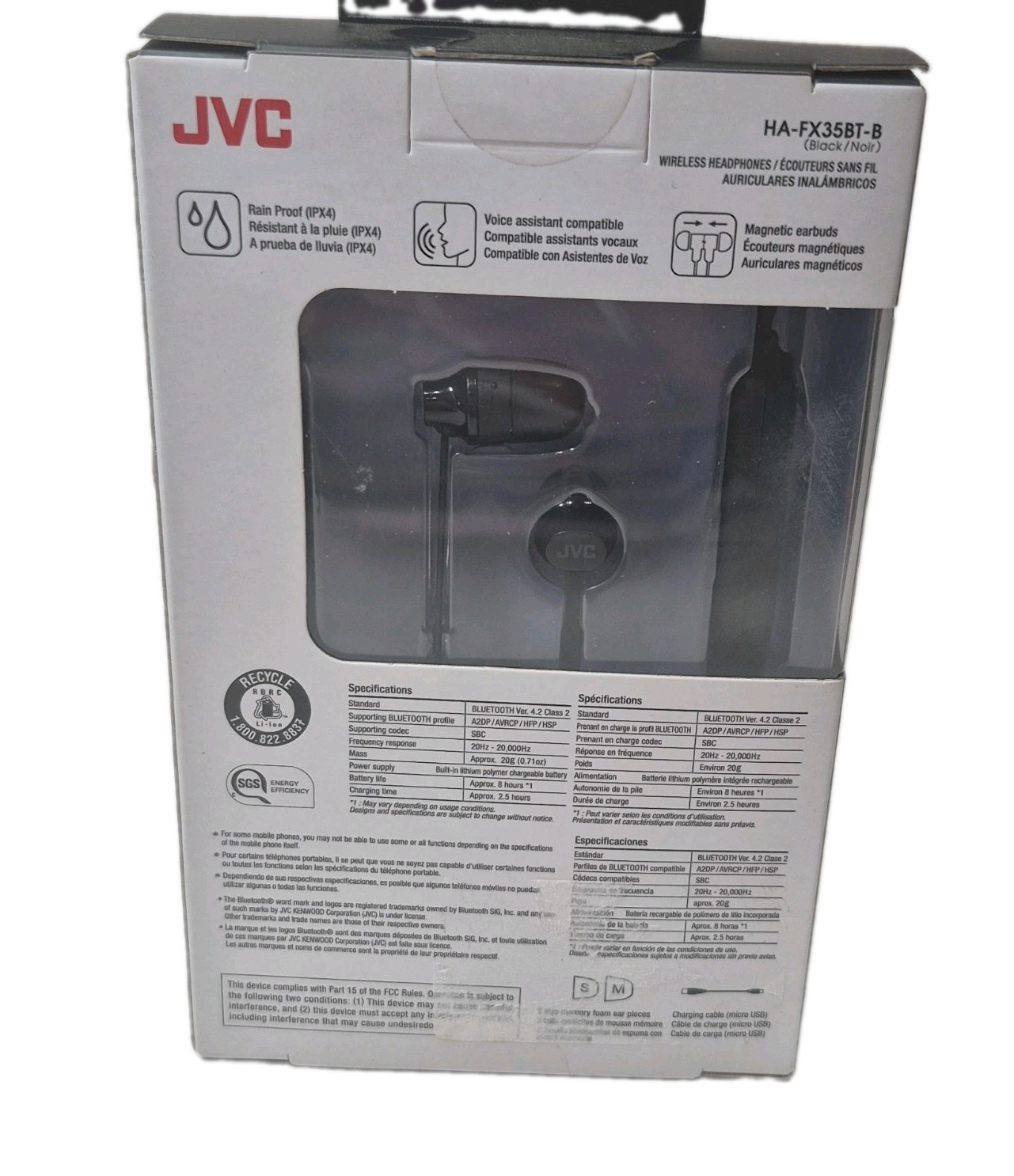JVC Marshmallow Wireless Bluetooth HA-FX35BT-B