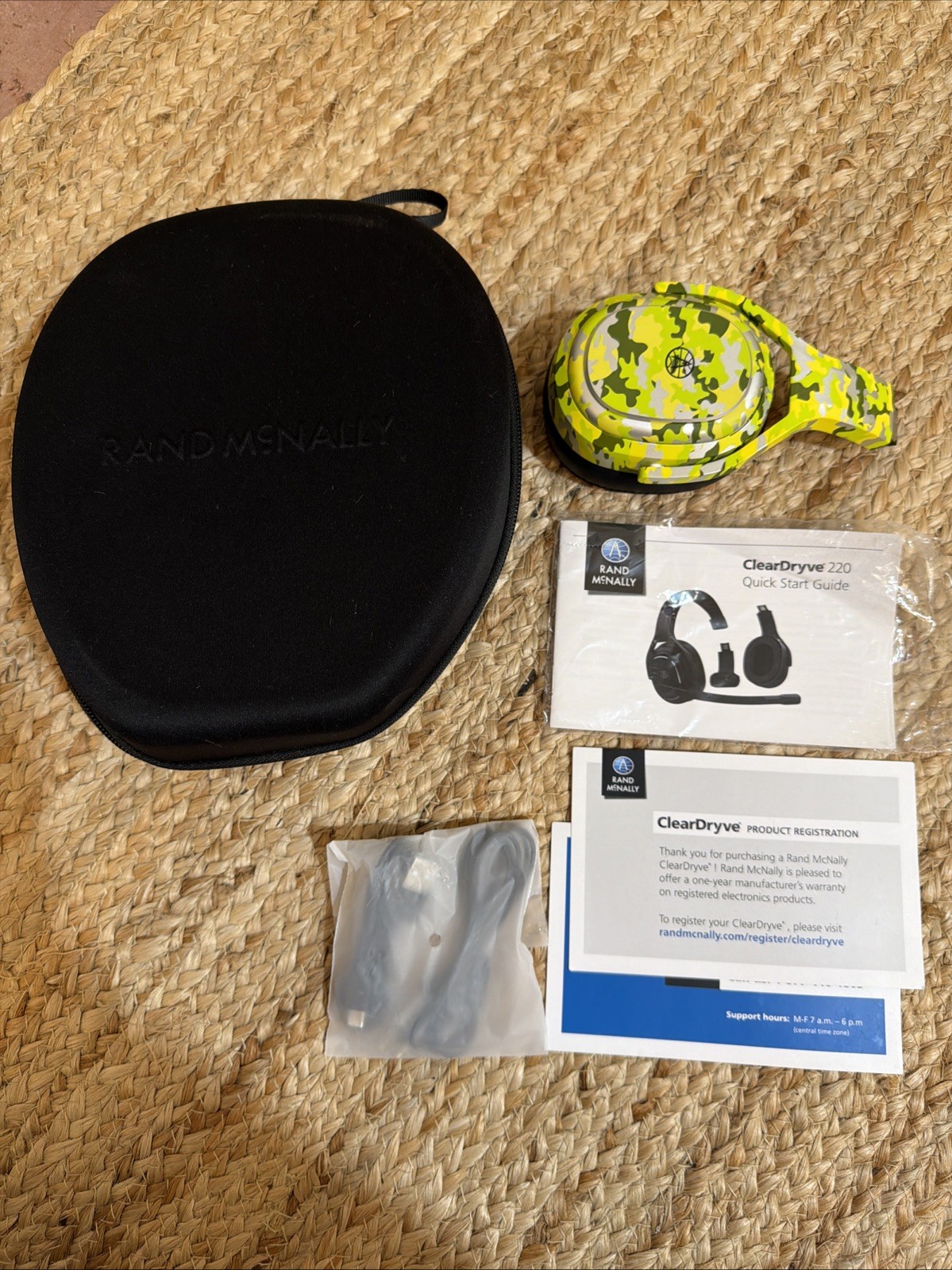 Rand McNally ClearDryve REMOVABLE EARPIECE & Case CD220 HEADPHONE Hi-Vis Camo