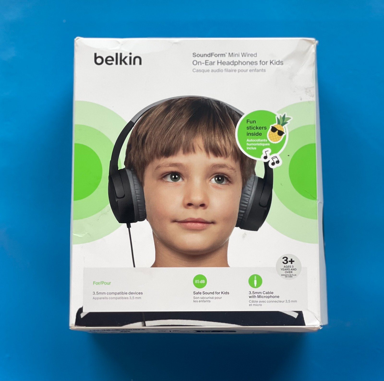 Belkin SoundForm Mini Wired Headphones with Microphone & Fun Stickers (A178)