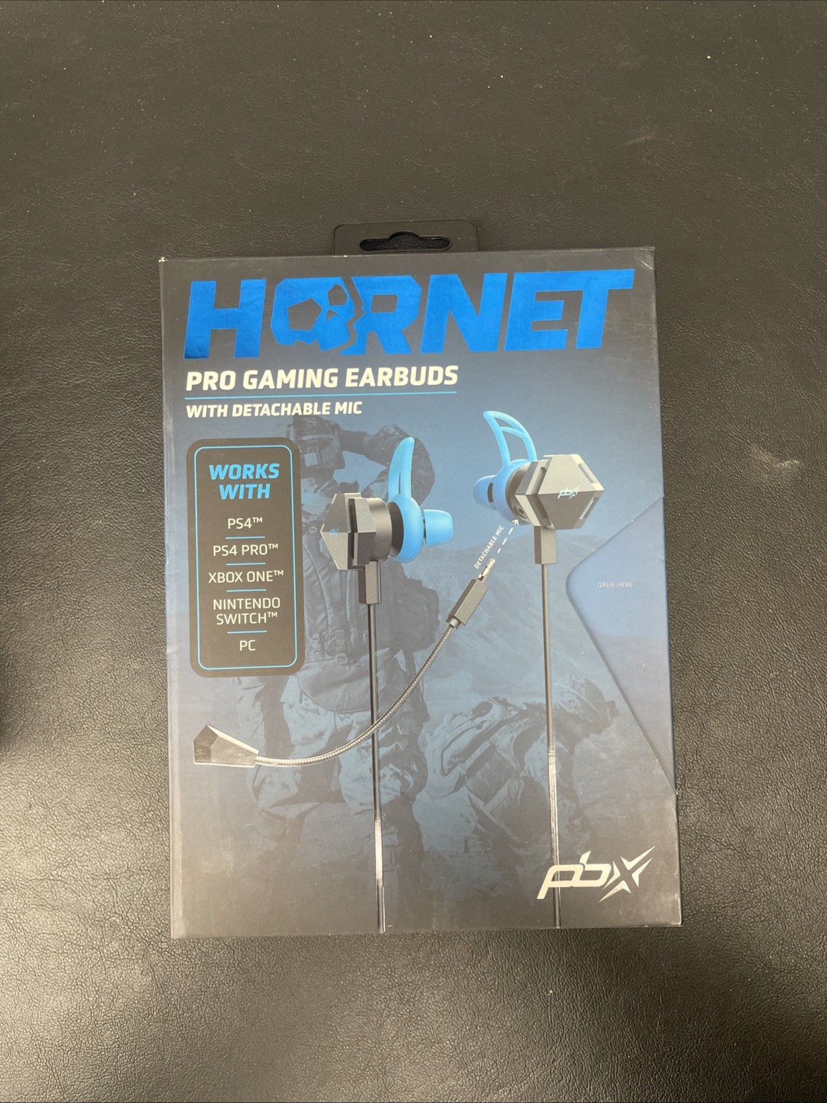 Hornet Pro Gaming Earbuds, Detachable Mic, PBX, New Sealed, PS4, PS5, Xbox, PC