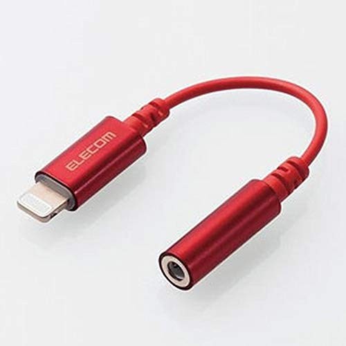 ELECOM MPA-L35DS01RD Lightning to 3.5mm Stereo Jack Adapter Cable Red 0.1m New