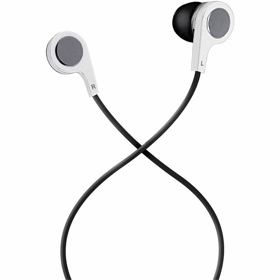 Maxell 199725 B-13w Earbud W/ Mic White Accs Heavy Bass