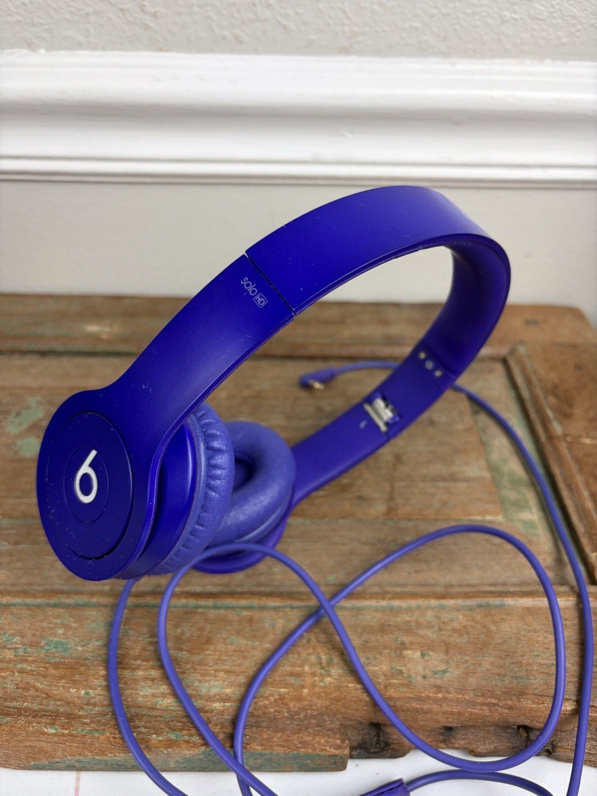 Beats by Dr. Dre Solo HD On-Ear Headphones Purple with Cord Tested Working
