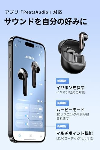 SOUNDPEATS Air5 Lite Wireless Earbuds LDAC Hi-Res Audio IPX5 Fast Charge
