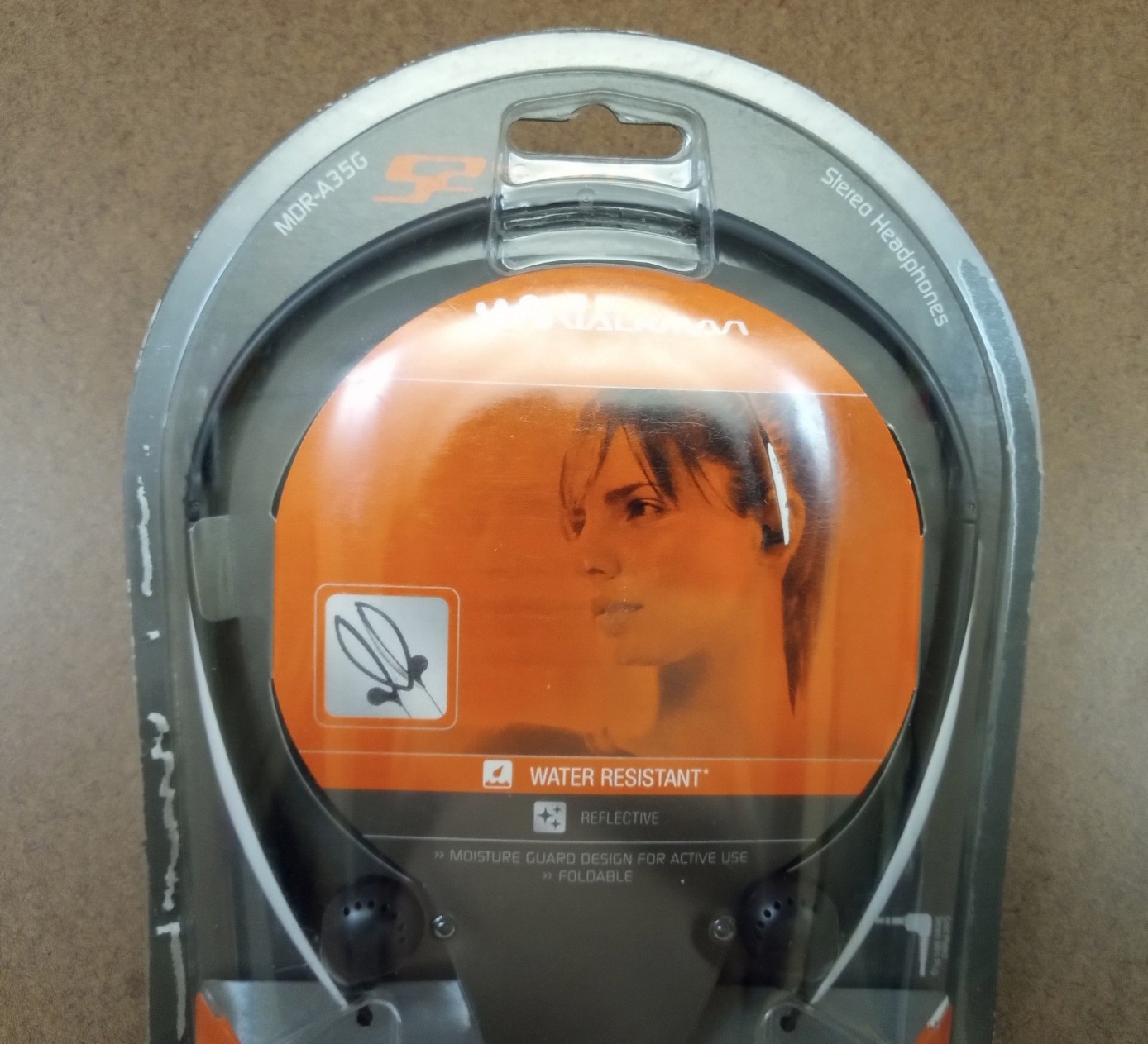 Sony MDR-A35G Sport S2 WaterResist Folding Compact Stereo Headphones Black/White