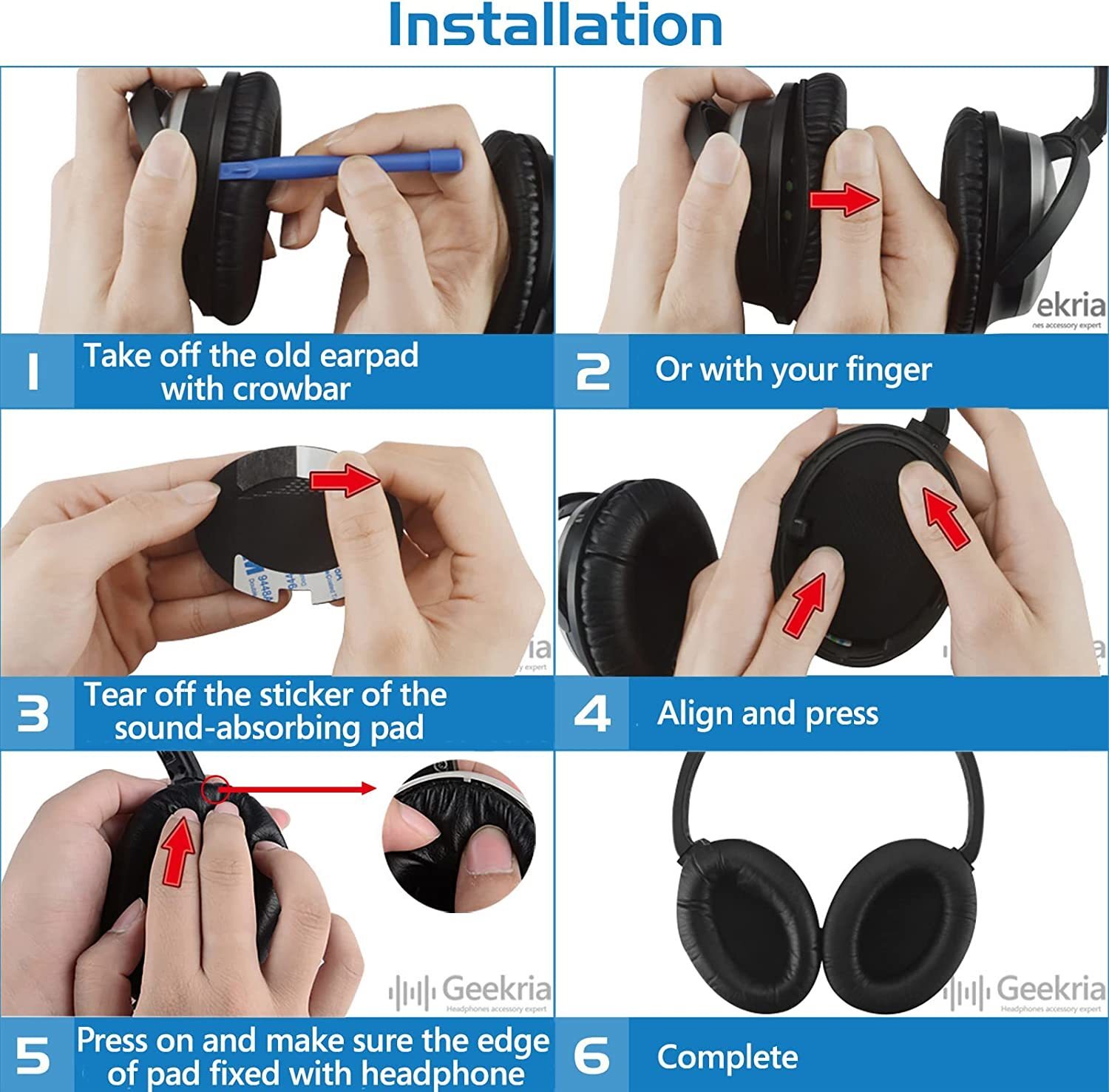 Geekria QuickFit Protein Leather Replacement Ear Pads