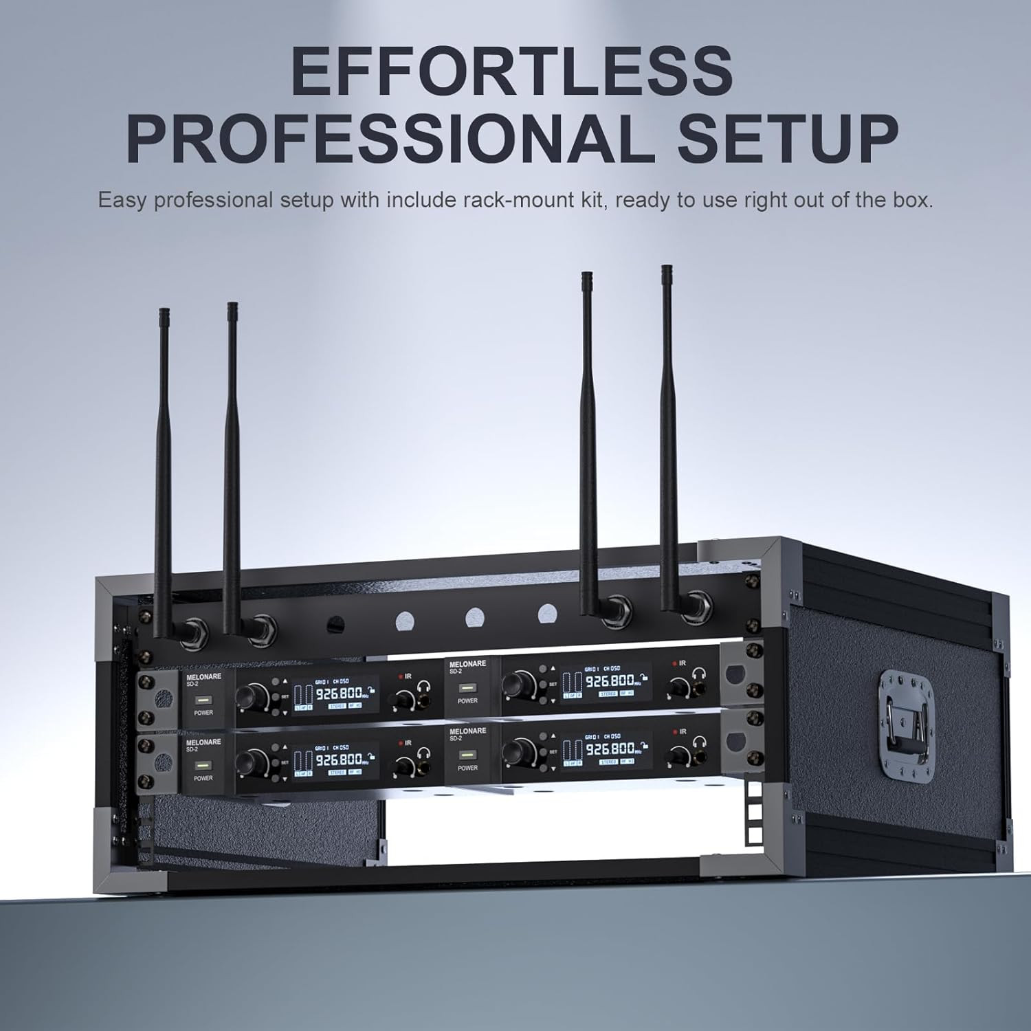 Wireless In-Ear Monitor System, Auto Scan IEM System Stereo W/Bodypack Receiver
