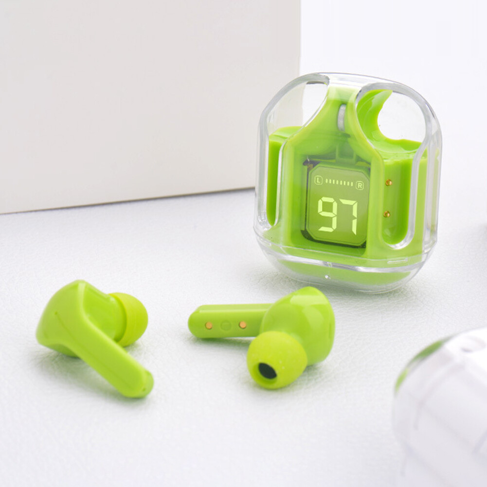 TWS Transparent Earphones LED Digital Display Wireless Bluetooth Stereo Earbuds