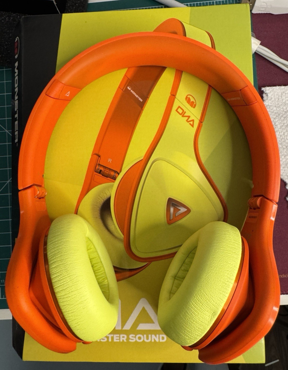 Monster DNA On-Ear Headphones Yellow/Orange Color – Wired 3.5mm Cable