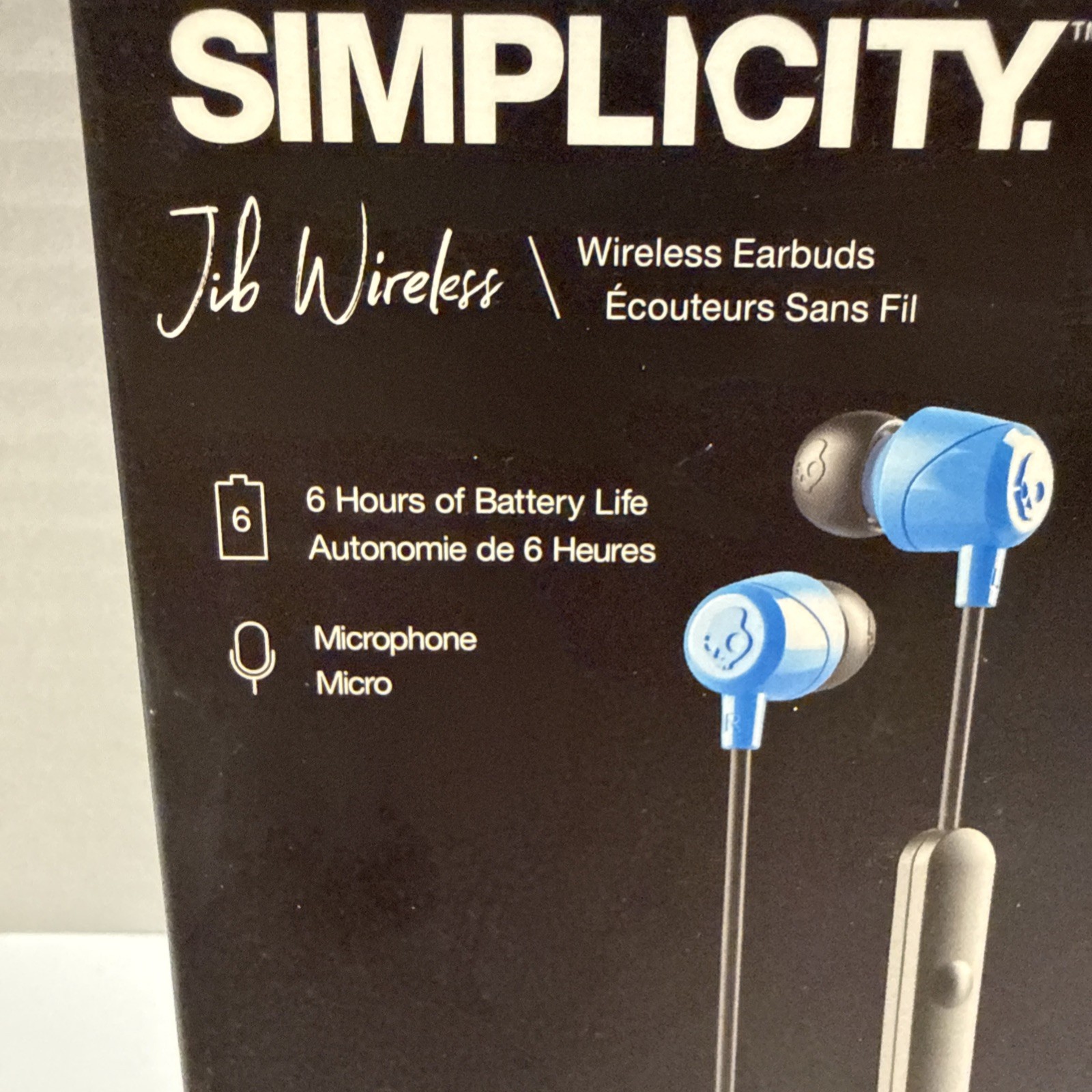 Skullcandy Jib Wireless Bluetooth Earbuds w/MIC & Remote Hands Free Blue Black