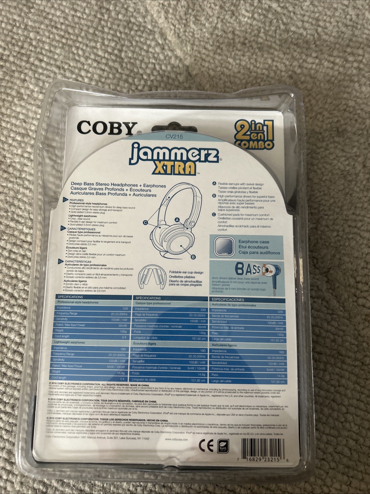 NEW COBY Jammerz Xtra 2in 1 Product Headphones and Earphones