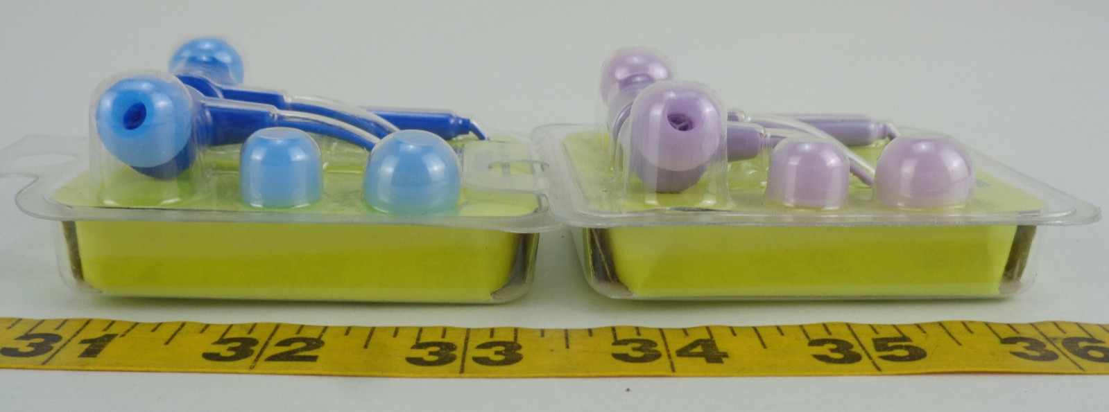Lot of 2 New Onn Groove Earphones with Mic Microphone Blue & Lilac (purple)