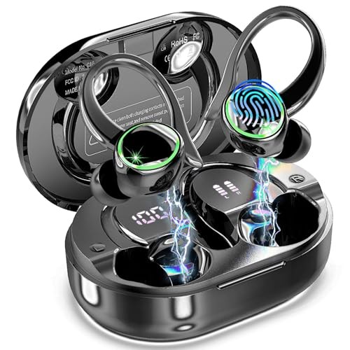2026 Bluetooth 5.4 Headphones – Sports – 50 Playback – Dark Black