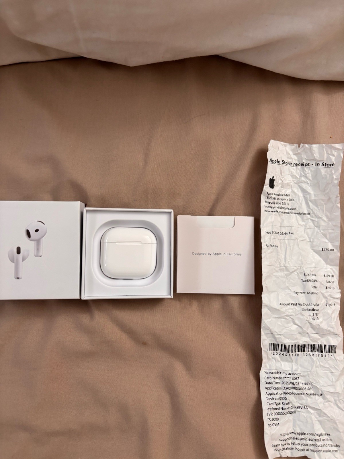 Apple AirPods 4 ANC Wireless Bluetooth Earbuds, White, Charging Case, In-Ear