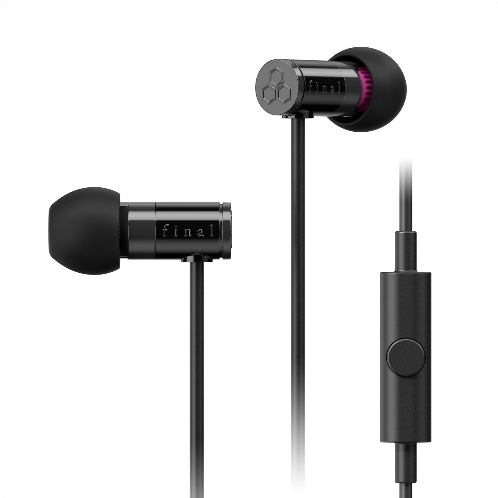 Final Audio E1000C In Ear Headphones with Microphone Dynamic Drivers Black