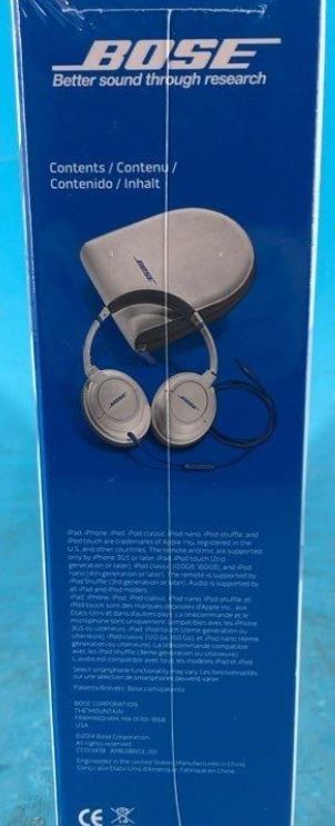 Bose SoundTrue Headphones Wired Around-Ear Mic iPhone iPod iPad White Sealed