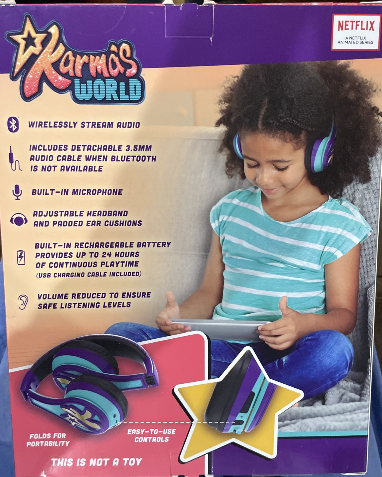 eKids Karmas World Bluetooth Headphones Wireless Headphone/24 hours of Use