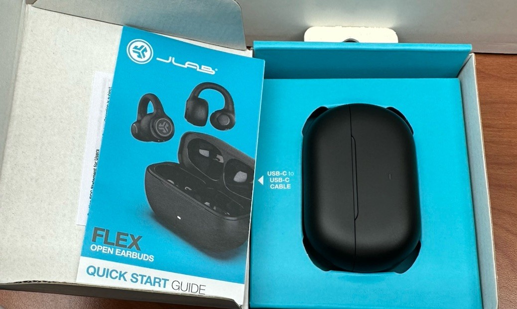 JLab Flex Open Bluetooth Earbuds, Wireless, Clip-On Cuff Design, Fitness & Gym