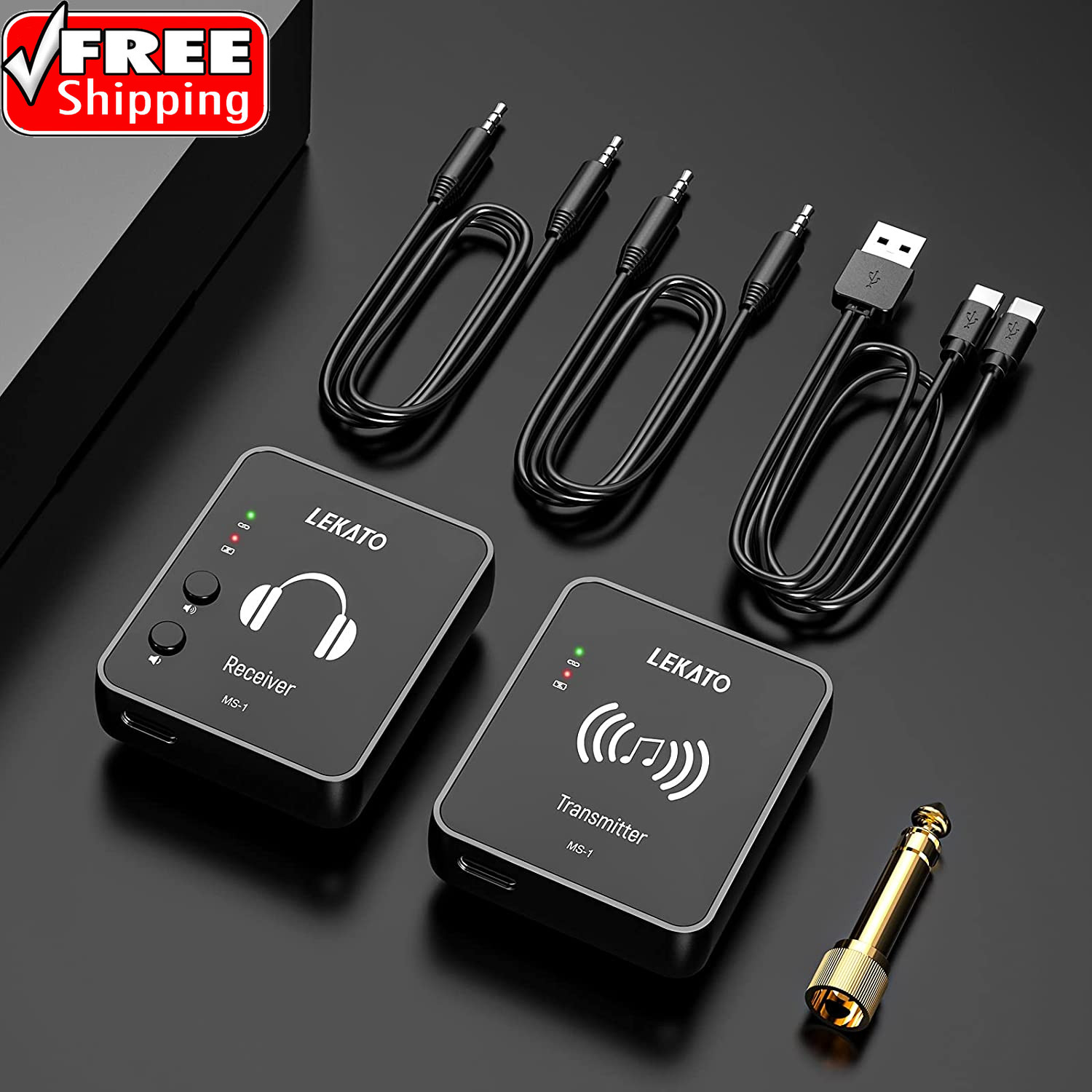 MS-1 Wireless in Ear Monitor System, 2.4Ghz Stereo In-Ear Monitoring with Transm